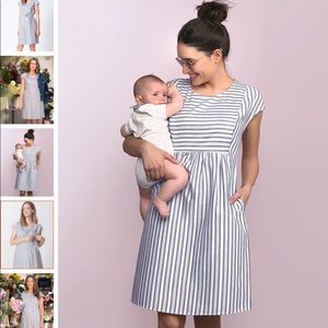 Seraphine NWT cotton striped maternity dress